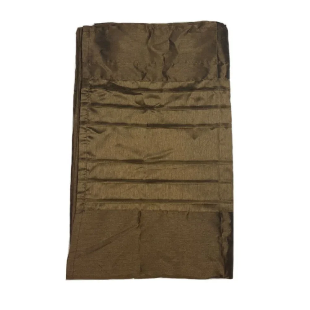 1 Single Brown Curtain Panel 94 Faux Silk Drape